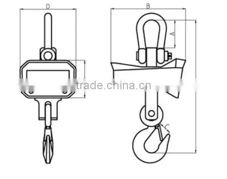 Steel Shell Type smart Electronic Crane scale with 360 rotating hook