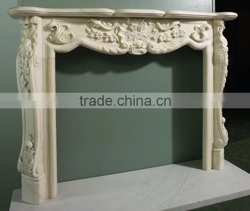 good price hand carved white marble mantel fireplace