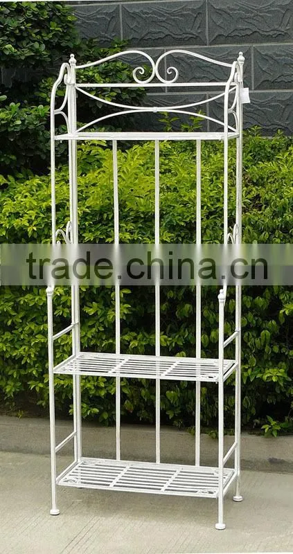 Vintage 4-tier garden corner iron flower shelf