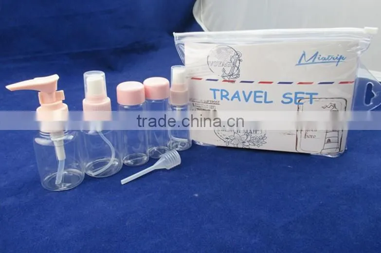 6pcs plastic travel bottle set transparent travel bottle kit