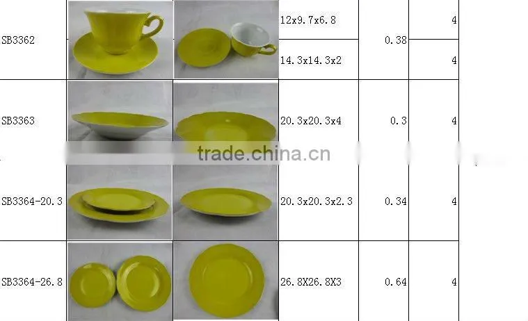 20pcs color glaze dinnerware set