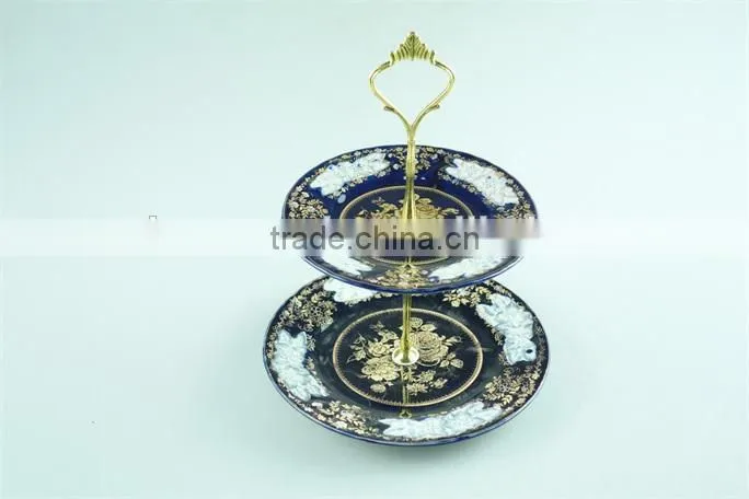 Colorful decal ceramic cake stand/candy stand for weeding/party use with cheap price in stock