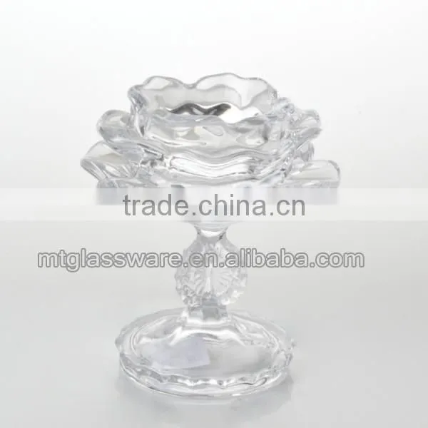 Glass Material and Candlestick Holder Type tealight candle holder flower shaped