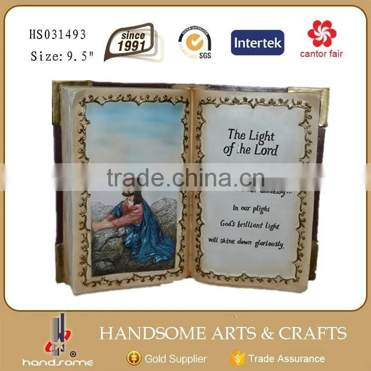 9.5 Inch Resin Handmade Catholic Custom Book Figurine Religious Jesus Statue