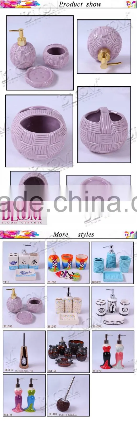 fashion style purple ceramic bathroom accessories
