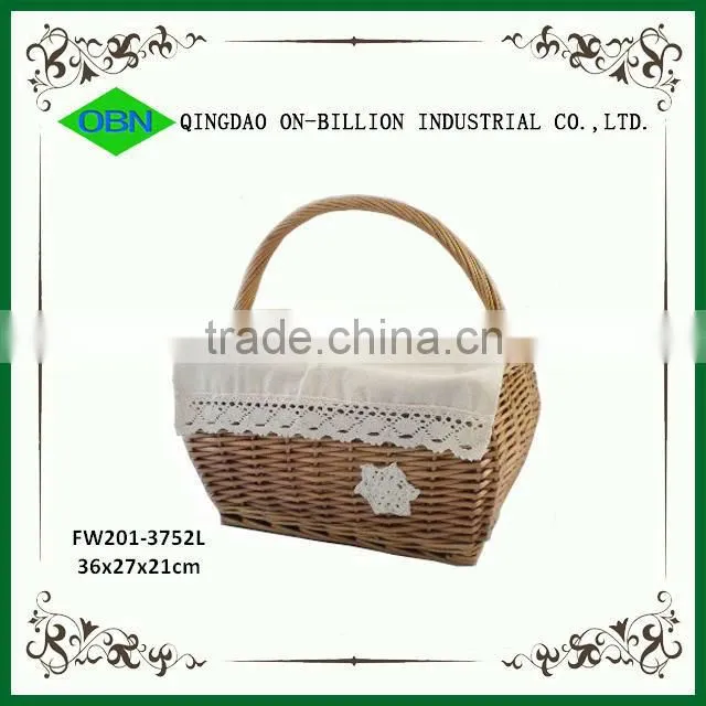 Quality wicker woven egg collection basket