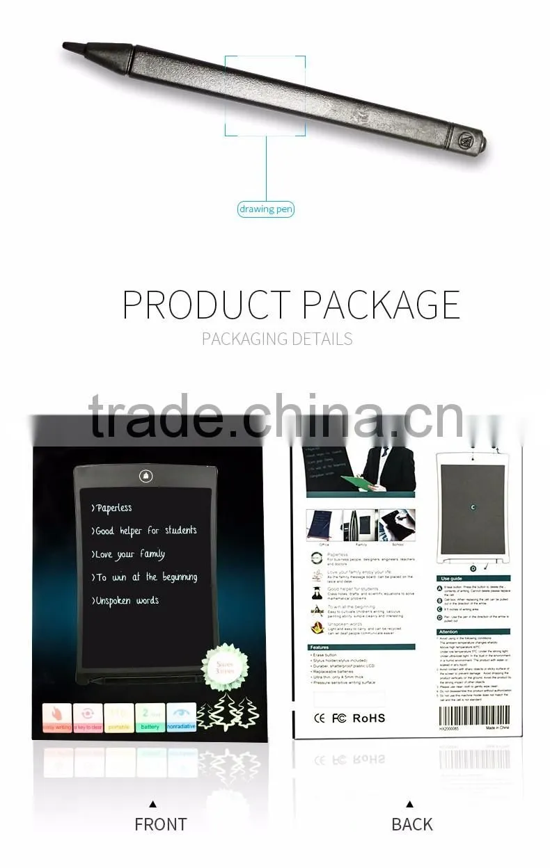 2016 hot sale paperless LCD writing board for kids/home/office