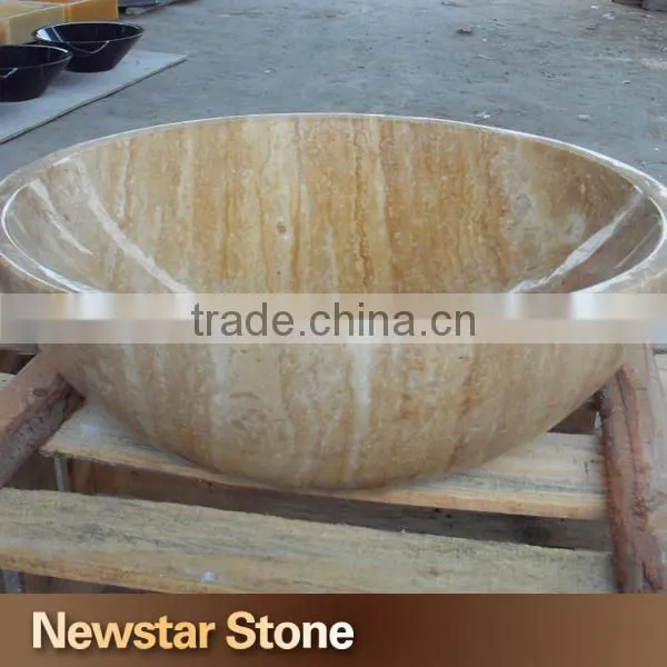 Made in China polished travertine natural stone outdoor sink