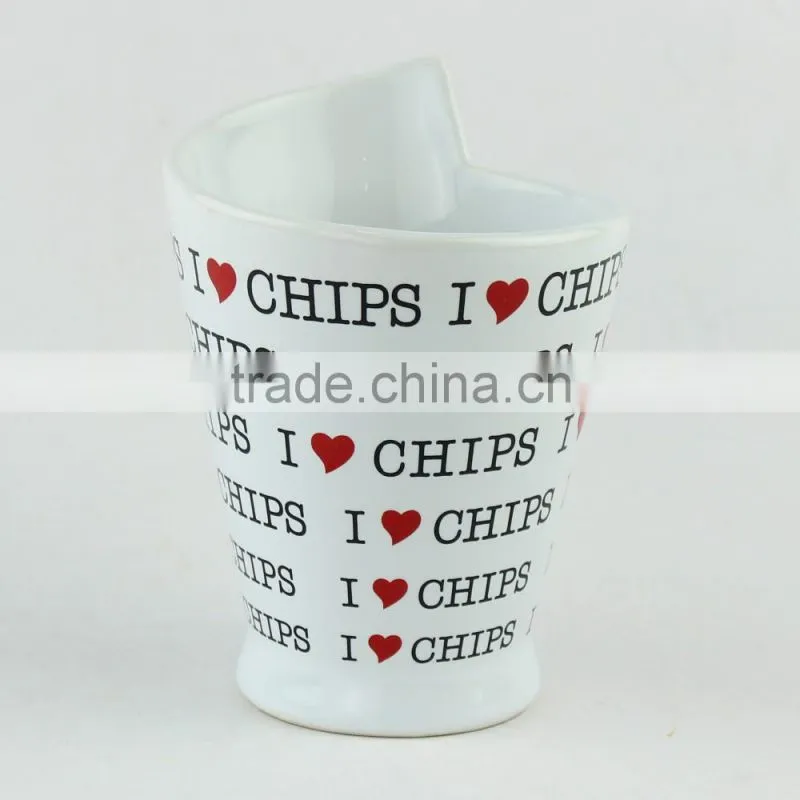Eco-friendly Certification Ceramic chip cone cup