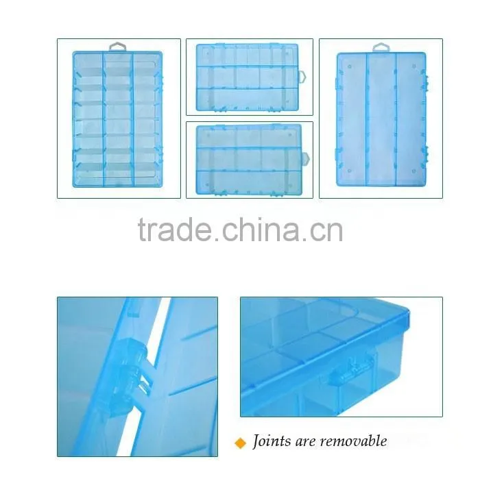 24 Compartments Adjustable Plastic Electronics Parts Gadgets Tool Storage Box with dividers