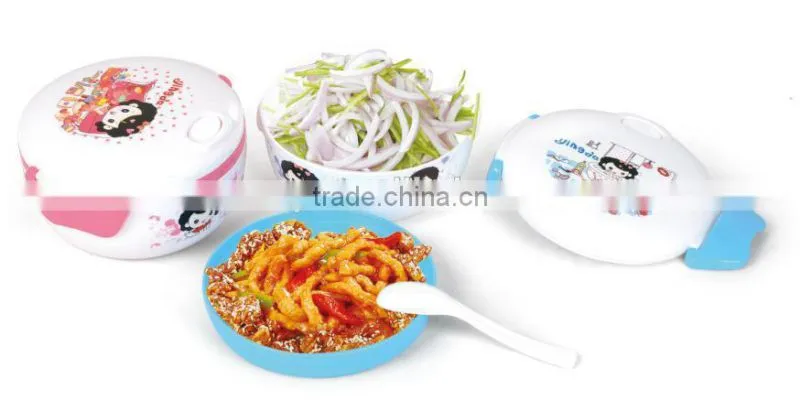 Plastic large round double lunch boxes/Insulation boxes