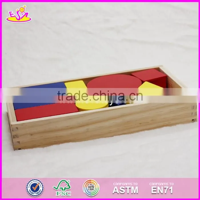 2017 New design 48 pieces toddlers educational geometry wooden pattern block puzzles W13A107