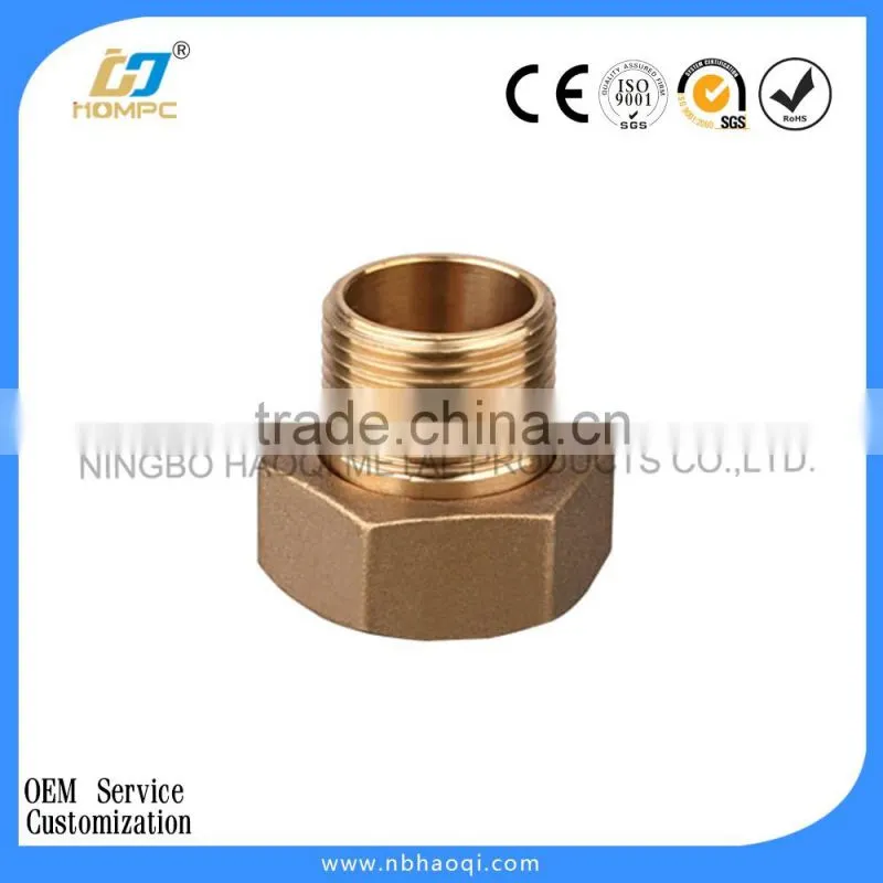 Brass hexagon bushing pipe fitting
