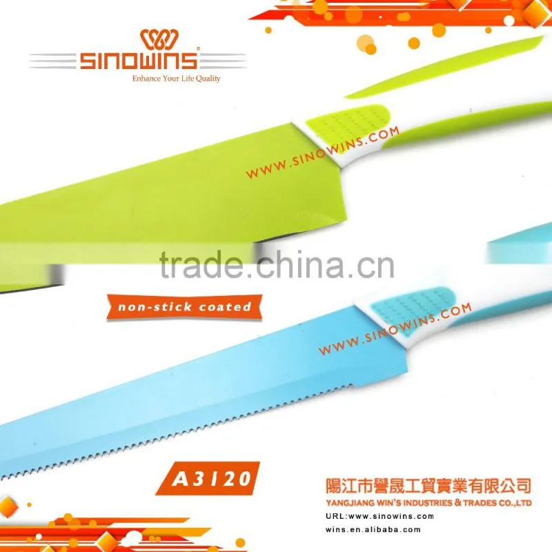 A3120 New design Hot Sale Non-stick Coating 5PCS Stainless Steel Knife Set