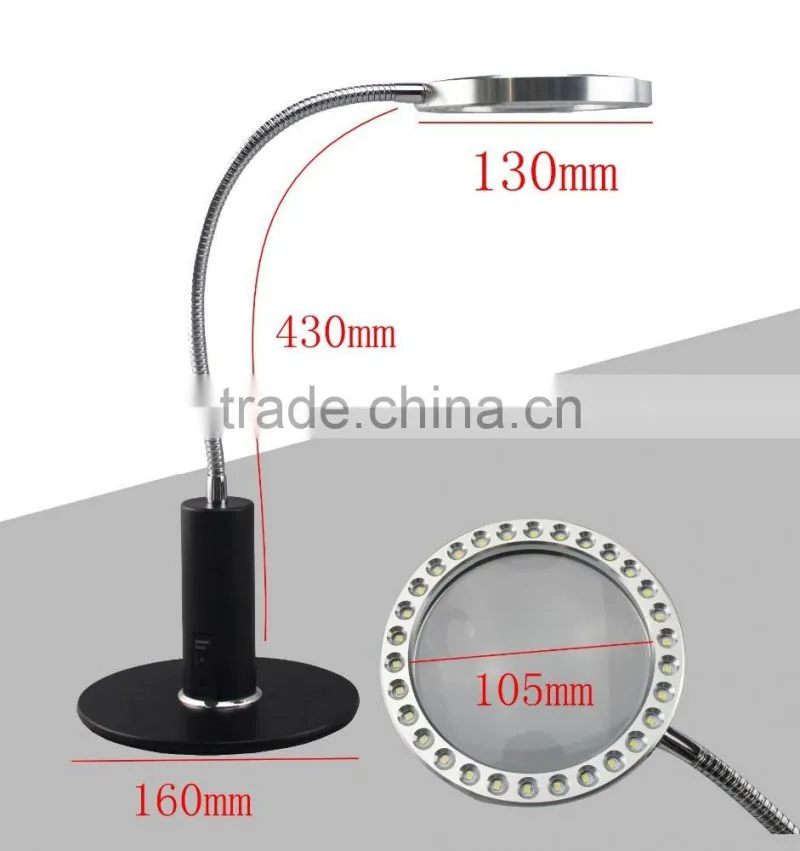 2016 latest popular fashionable New design reading magnifier desk lamp