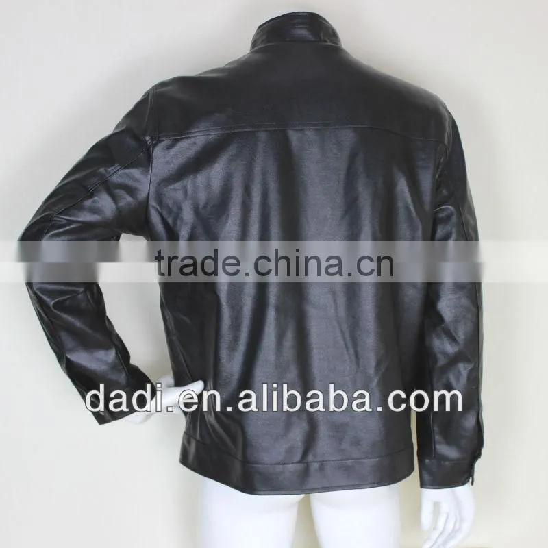 Men Designer No Collar Leather Jackets