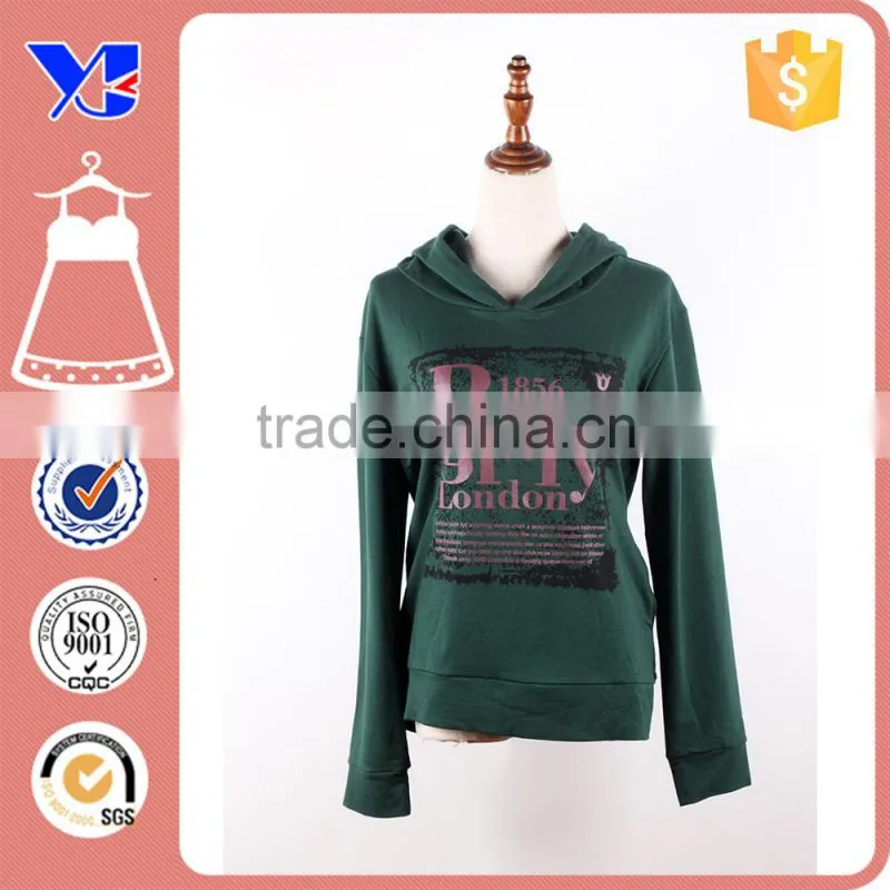 Factory high customized printed sweater with hood pure fleece cotton hoody