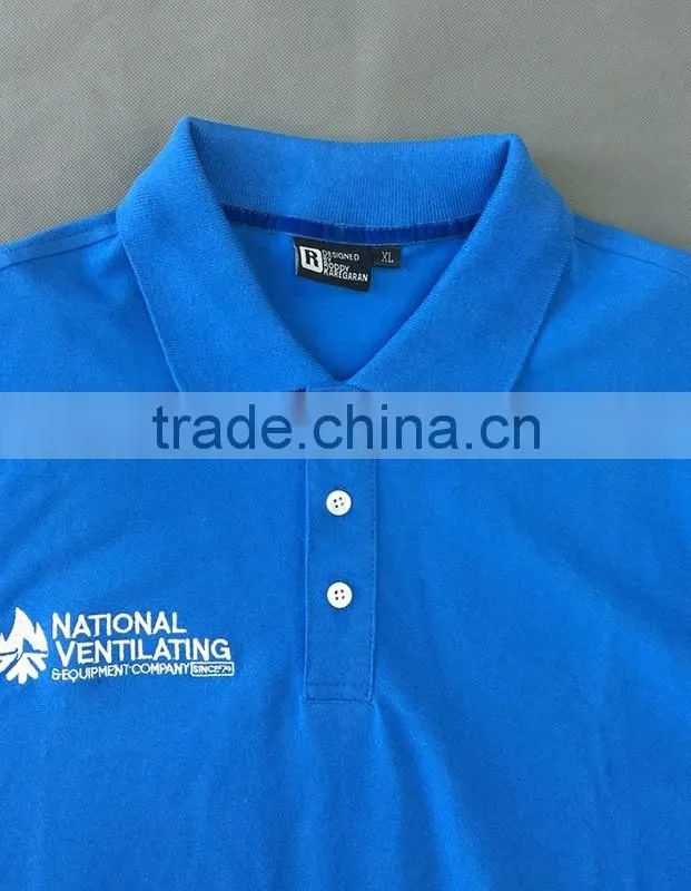 OEM blue summer cotton golf t-shirt work shirt