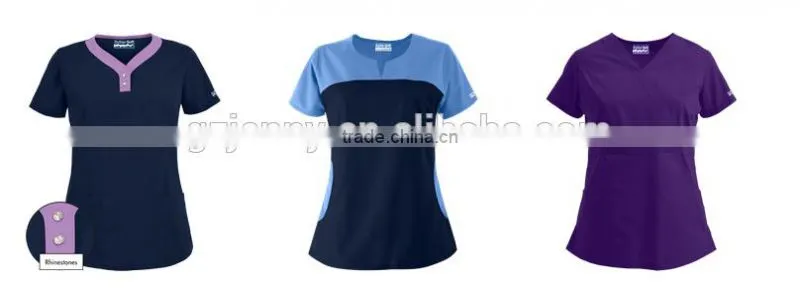 Custom Hot Sale Medical Uniforms V-neck Scrub Tops