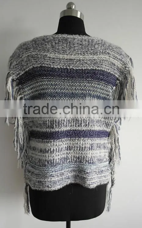 Fashion ladies knitted poncho sweater