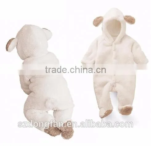 Cartoon Coral Fleece Newborn Baby Romper Costume Baby Clothes Animal Overall Menina Winter Warm Longsleeve Baby Rompers Jumpsuit