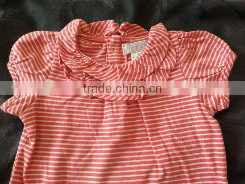 Fashion Hot Summer Stripe Red Baby Girl Bodysuits