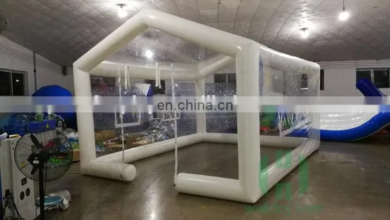 0.45mm pvc tarpaulin transparent house shape inflatable easy up beach tent outdoor camping bubble tent