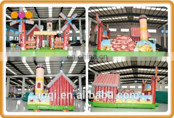 2015 new design happy winmill farm inflatable combo