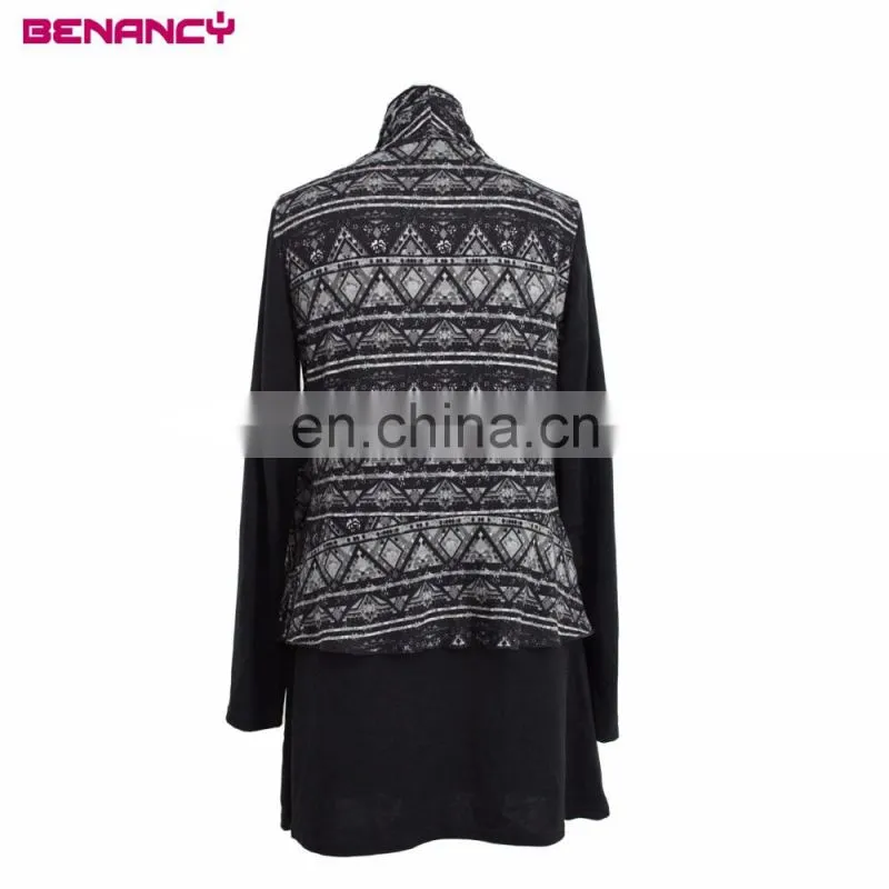 African Kitenge Dress Designs Double Layered Ikat Print Ladies Neck Design Tunic
