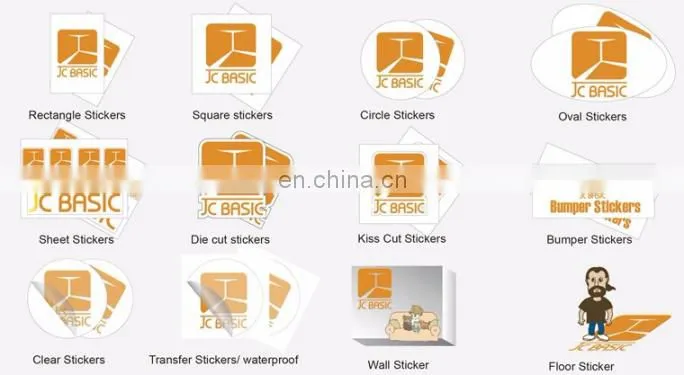 custom logo waterproof label printing clear/transparent sticker