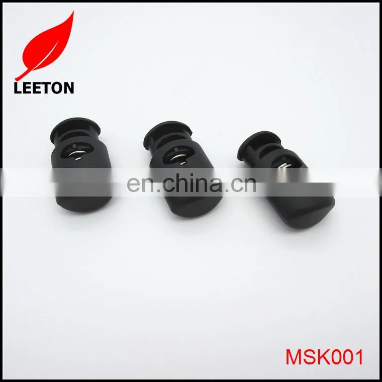 Factory supply black spring plastic rope stopper