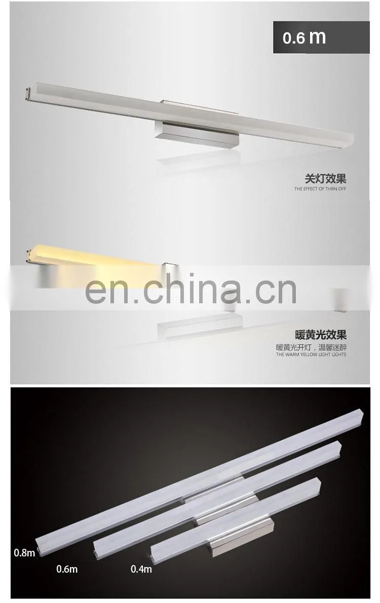 modern Mirror Light fashion hotel bathroom LED wall lamp stainless steel lights