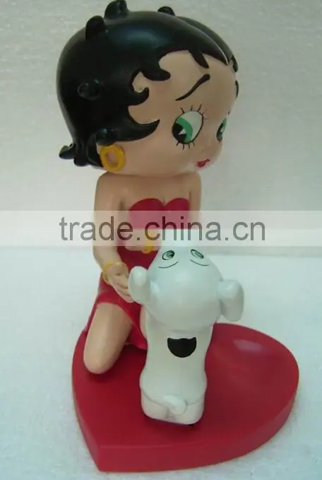 Polyresin Betty Boop Figurines Crafts Statues Motorcycle