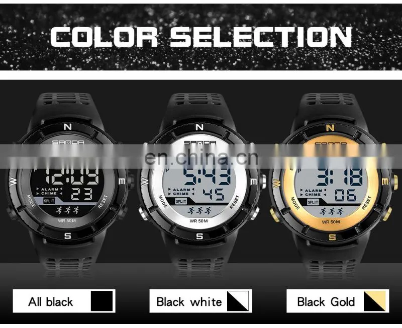 SANDA 286 High quality led display boys wristwatch luminous chronograph waterproof sport watch digital men