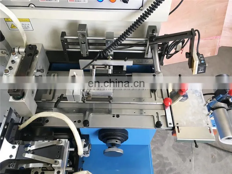 WS586 WING SINGA Automatic multi functional ribbon polyester satin fabric label cutting and folding machine with end mitre fold