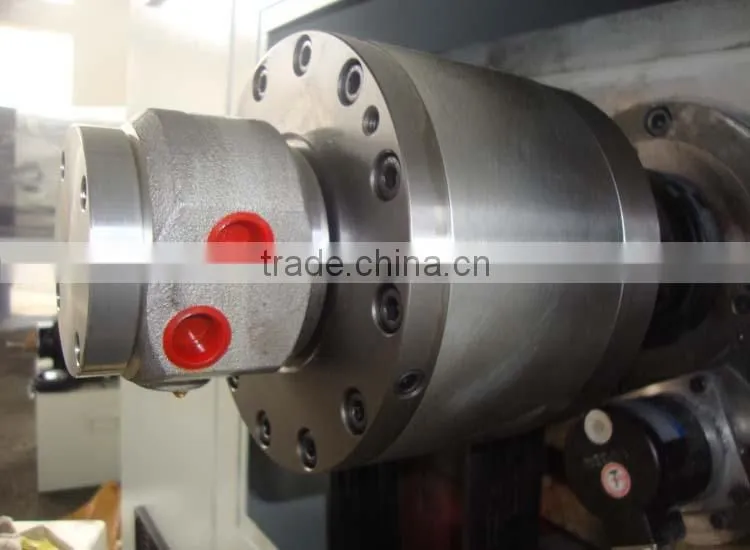 cnc lathe machine CKX36L slant bed design 5" hydraulic chuck gang tool living tool turret linear guideway