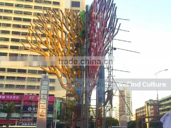 Outdoor Tree Shaped Lacquered Metal Welded Sculpture