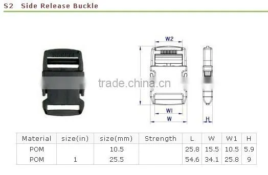 Wholesale side release belt plastic nylon strap buckle manufacturer