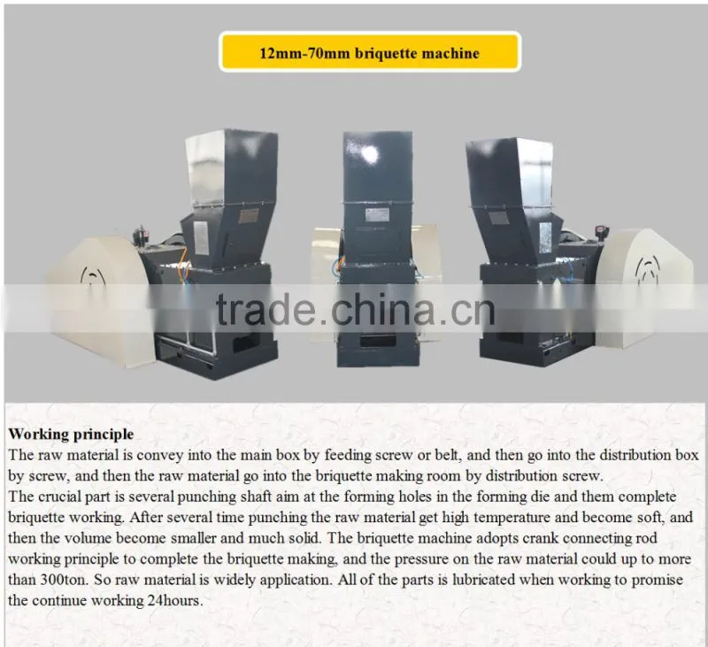 wood sawdust briquette machine or biomass or rice husk briquette machine with CE and ISO certificate