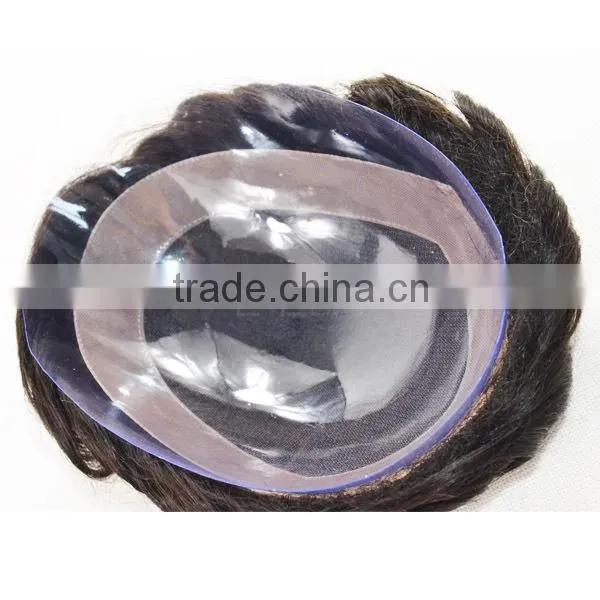 Top quality comfortable real hair swiss lace cheap toupee for men human hair toupee