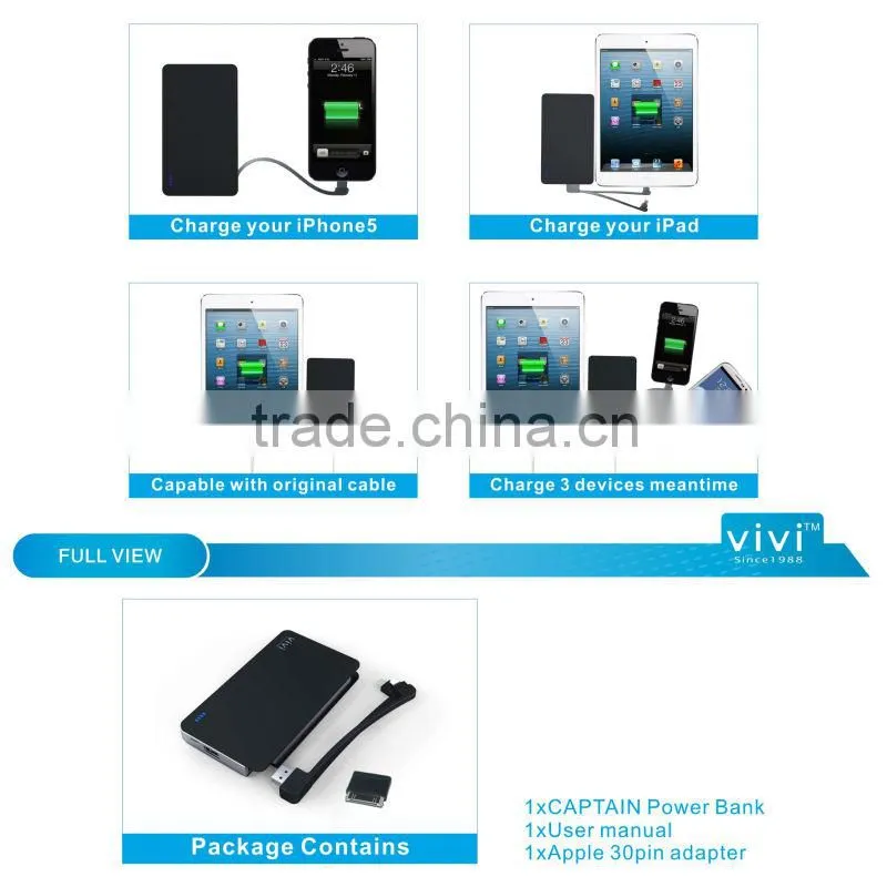 8000mah power bank with Dual USB Micro USB ap 8pin