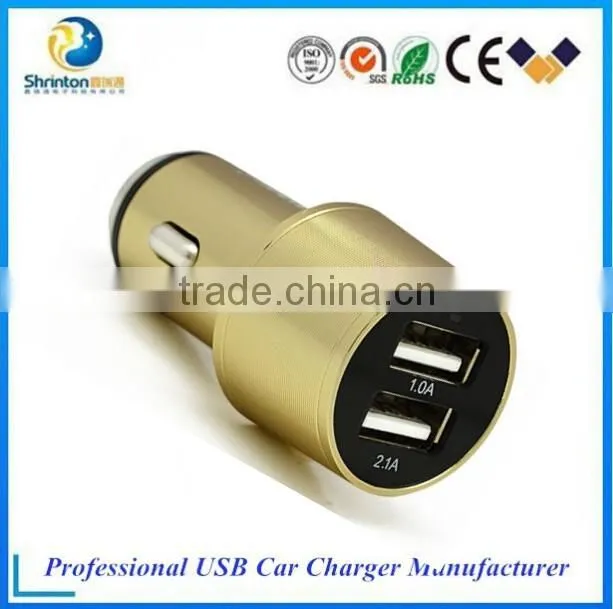 Mobile USB car charger adapter 5V 1A/2.4A 2 Port