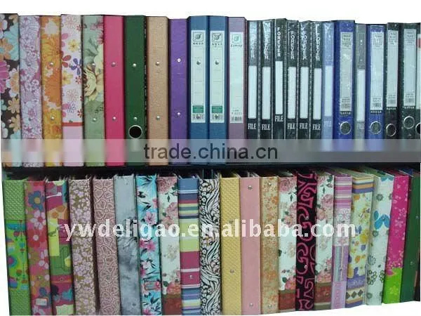 Flower Printed Paper Wrapping Ring Binder Desktop File Folder for Office Stationery Cardboard A4 or FC Size