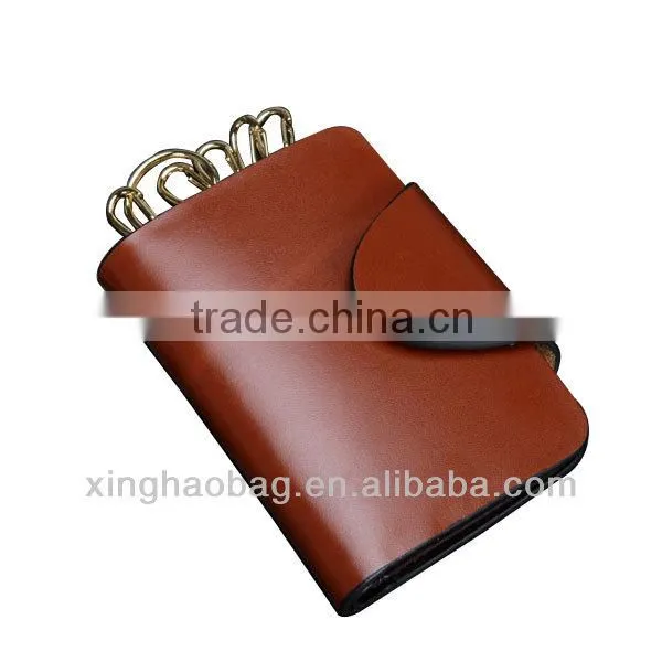 high quality waterproof genuine leather key case holder bag made in china