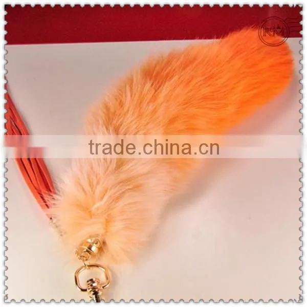 Orange Color Fox Tail For Bag Accessories