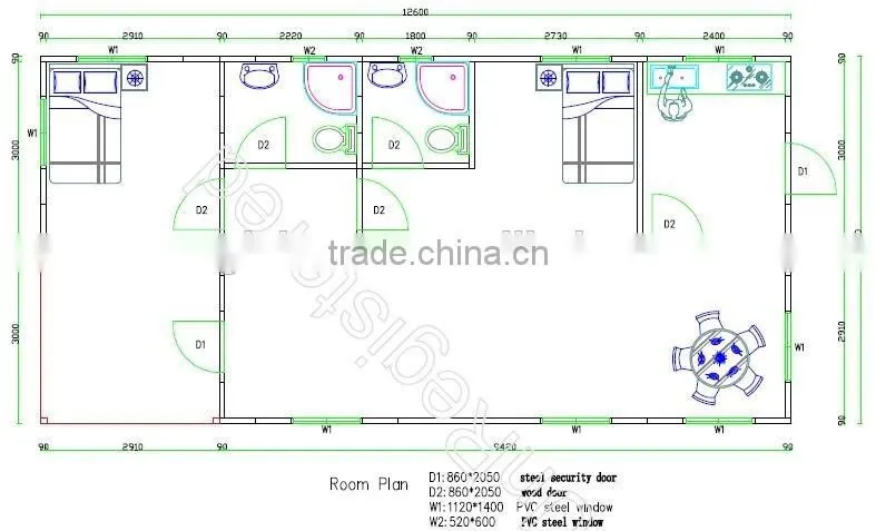 Low cost prefab house movable house for living house