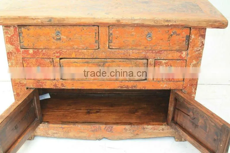 antique three Drawer Two Door Cabinet