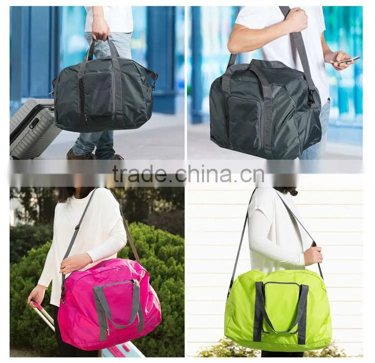 Big capacity foldable bag for travel with strap