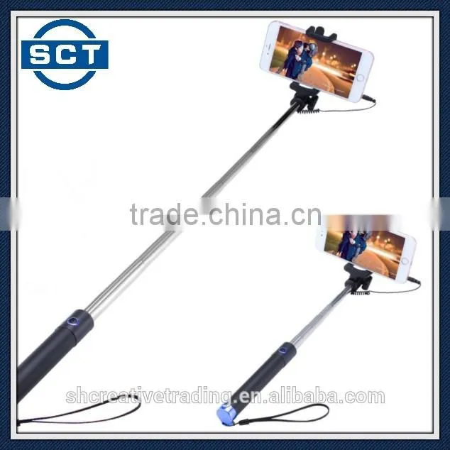 Monopod Selfie Stick Telescopic Wired with Remote Holder