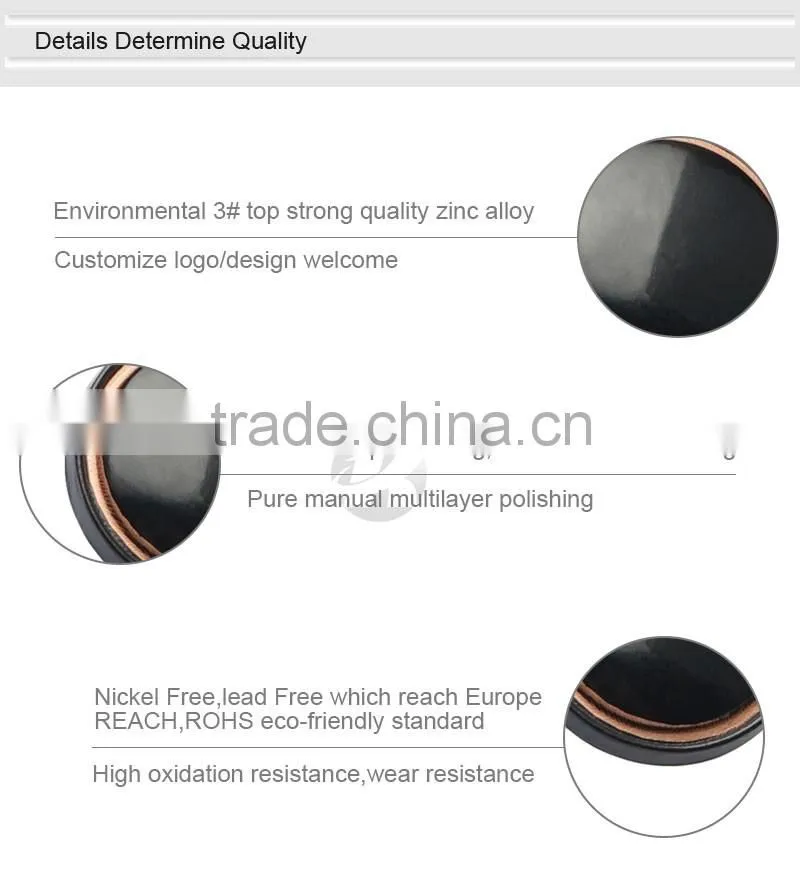 Hot Sales Shiny Black Decorative Custom Metal Snap Button Covers